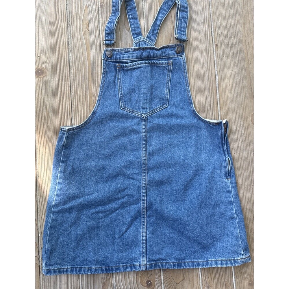 Forever 21 Medium Blue Denim Overall Mini Dress Side Zip - Size Medium